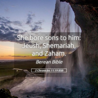 Picture 05 - 2 Chronicles 11:19 BSB - She bore sons to him: Jeush, Shemariah, and - Bible Verse Picture