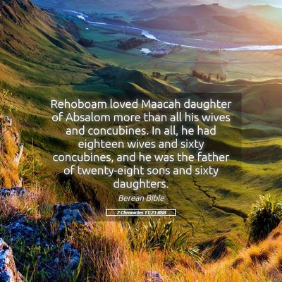 Picture 05 - 2 Chronicles 11:21 BSB - Rehoboam loved Maacah daughter of Absalom more - Bible Verse Picture