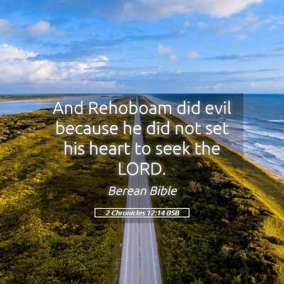 Picture 05 - 2 Chronicles 12:14 BSB - And Rehoboam did evil because he did not set his - Bible Verse Picture