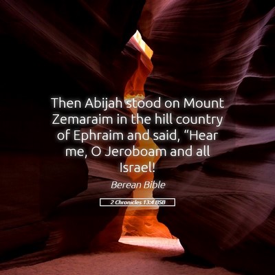 Picture 05 - 2 Chronicles 13:4 BSB - Then Abijah stood on Mount Zemaraim in the hill - Bible Verse Picture