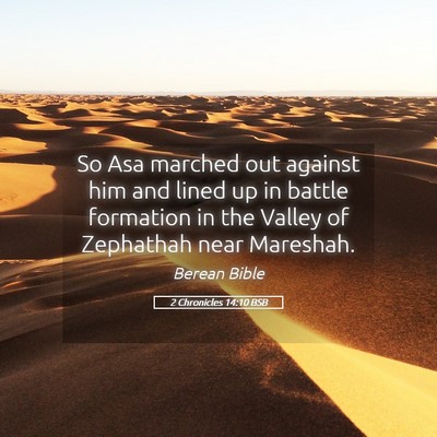 Picture 05 - 2 Chronicles 14:10 BSB - So Asa marched out against him and lined up in - Bible Verse Picture