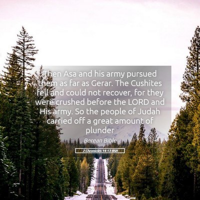 Picture 05 - 2 Chronicles 14:13 BSB - Then Asa and his army pursued them as far as - Bible Verse Picture
