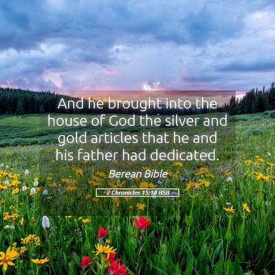 Picture 05 - 2 Chronicles 15:18 BSB - And he brought into the house of God the silver - Bible Verse Picture