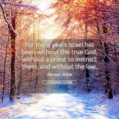Picture 05 - 2 Chronicles 15:3 BSB - For many years Israel has been without the true - Bible Verse Picture