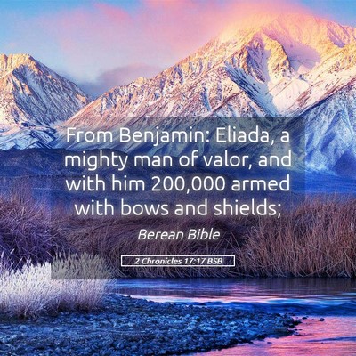 Picture 05 - 2 Chronicles 17:17 BSB - From Benjamin: Eliada, a mighty man of valor, and - Bible Verse Picture
