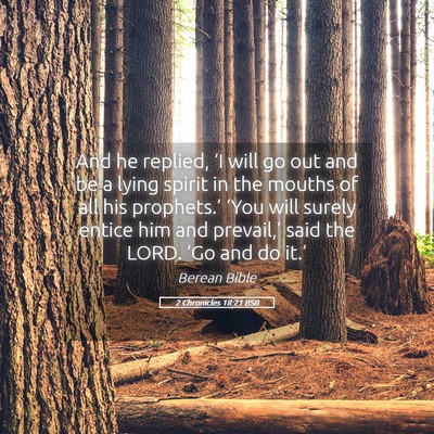 Picture 05 - 2 Chronicles 18:21 BSB - And he replied, ‘I will go out and be a lying - Bible Verse Picture
