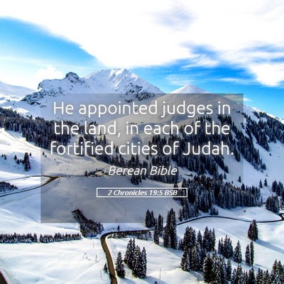 Picture 05 - 2 Chronicles 19:5 BSB - He appointed judges in the land, in each of the - Bible Verse Picture