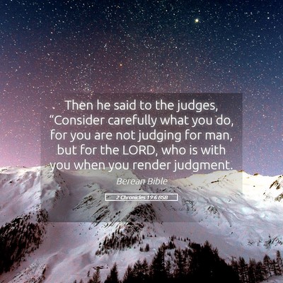 Picture 05 - 2 Chronicles 19:6 BSB - Then he said to the judges, “Consider carefully - Bible Verse Picture