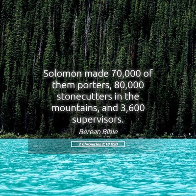 Picture 05 - 2 Chronicles 2:18 BSB - Solomon made 70,000 of them porters, 80,000 - Bible Verse Picture