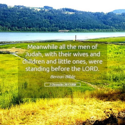 Picture 05 - 2 Chronicles 20:13 BSB - Meanwhile all the men of Judah, with their wives - Bible Verse Picture