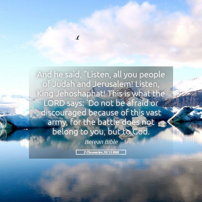 Picture 05 - 2 Chronicles 20:15 BSB - And he said, “Listen, all you people of Judah - Bible Verse Picture