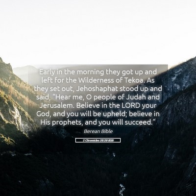 Picture 05 - 2 Chronicles 20:20 BSB - Early in the morning they got up and left for the - Bible Verse Picture