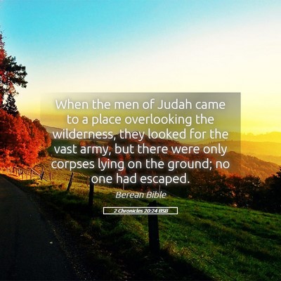 Picture 05 - 2 Chronicles 20:24 BSB - When the men of Judah came to a place overlooking - Bible Verse Picture
