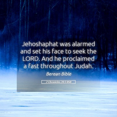 Picture 05 - 2 Chronicles 20:3 BSB - Jehoshaphat was alarmed and set his face to seek - Bible Verse Picture