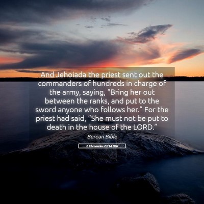 Picture 05 - 2 Chronicles 23:14 BSB - And Jehoiada the priest sent out the commanders - Bible Verse Picture