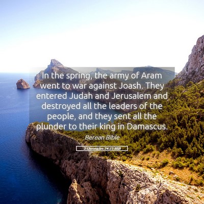 Picture 05 - 2 Chronicles 24:23 BSB - In the spring, the army of Aram went to war - Bible Verse Picture