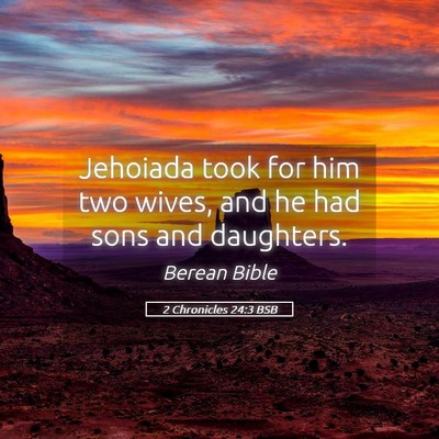 Picture 05 - 2 Chronicles 24:3 BSB - Jehoiada took for him two wives, and he had sons - Bible Verse Picture