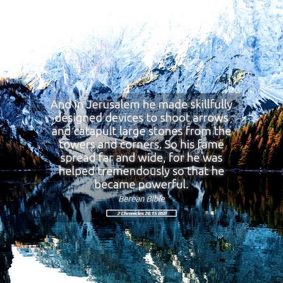 Picture 05 - 2 Chronicles 26:15 BSB - And in Jerusalem he made skillfully designed - Bible Verse Picture