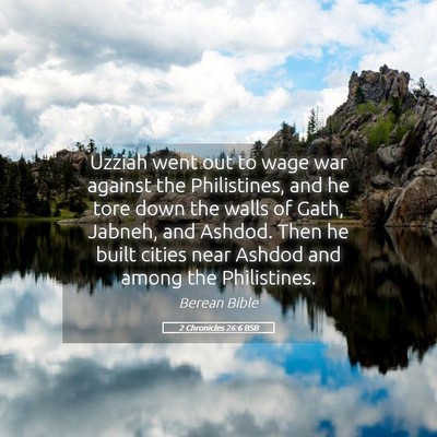 Picture 05 - 2 Chronicles 26:6 BSB - Uzziah went out to wage war against the - Bible Verse Picture