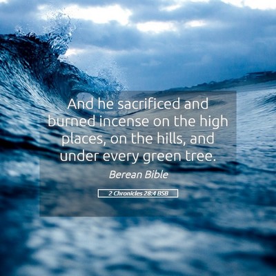 Picture 05 - 2 Chronicles 28:4 BSB - And he sacrificed and burned incense on the high - Bible Verse Picture