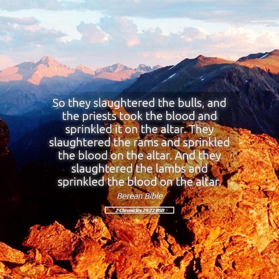 Picture 05 - 2 Chronicles 29:22 BSB - So they slaughtered the bulls, and the priests - Bible Verse Picture