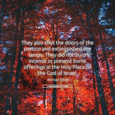 Picture 05 - 2 Chronicles 29:7 BSB - They also shut the doors of the portico and - Bible Verse Picture