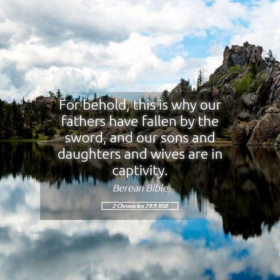 Picture 05 - 2 Chronicles 29:9 BSB - For behold, this is why our fathers have fallen - Bible Verse Picture
