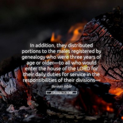 Picture 05 - 2 Chronicles 31:16 BSB - In addition, they distributed portions to the - Bible Verse Picture