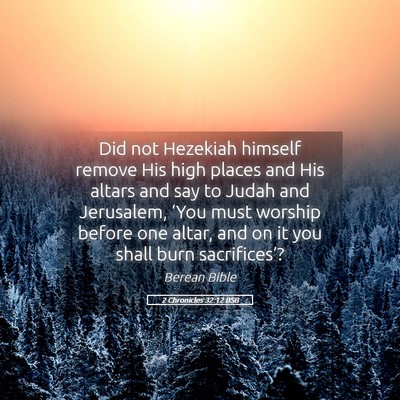 Picture 05 - 2 Chronicles 32:12 BSB - Did not Hezekiah himself remove His high places - Bible Verse Picture