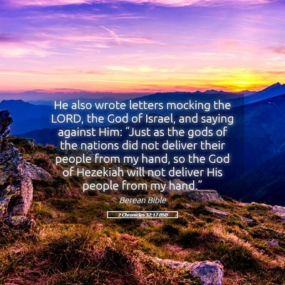 Picture 05 - 2 Chronicles 32:17 BSB - He also wrote letters mocking the LORD, the God - Bible Verse Picture