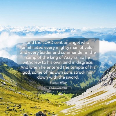 Picture 05 - 2 Chronicles 32:21 BSB - and the LORD sent an angel who annihilated every - Bible Verse Picture
