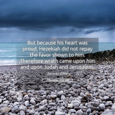 Picture 05 - 2 Chronicles 32:25 BSB - But because his heart was proud, Hezekiah did not - Bible Verse Picture