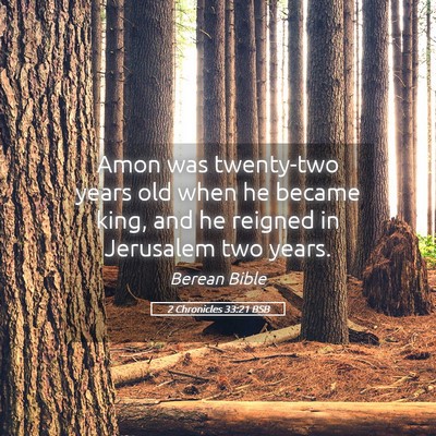 Picture 05 - 2 Chronicles 33:21 BSB - Amon was twenty-two years old when he became - Bible Verse Picture