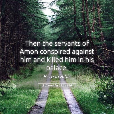 Picture 05 - 2 Chronicles 33:24 BSB - Then the servants of Amon conspired against him - Bible Verse Picture