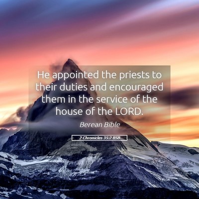 Picture 05 - 2 Chronicles 35:2 BSB - He appointed the priests to their duties and - Bible Verse Picture