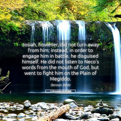 Picture 05 - 2 Chronicles 35:22 BSB - Josiah, however, did not turn away from him; - Bible Verse Picture