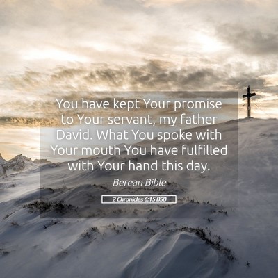 Picture 05 - 2 Chronicles 6:15 BSB - You have kept Your promise to Your servant, my - Bible Verse Picture