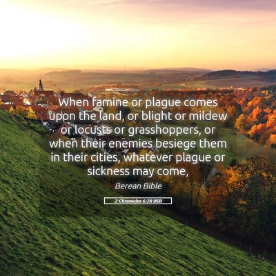 Picture 05 - 2 Chronicles 6:28 BSB - When famine or plague comes upon the land, or - Bible Verse Picture
