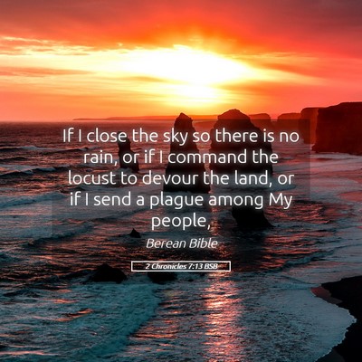 Picture 05 - 2 Chronicles 7:13 BSB - If I close the sky so there is no rain, or if I - Bible Verse Picture