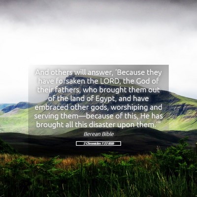 Picture 05 - 2 Chronicles 7:22 BSB - And others will answer, ‘Because they have - Bible Verse Picture