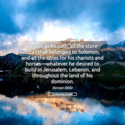 Picture 05 - 2 Chronicles 8:6 BSB - as well as Baalath, all the store cities that - Bible Verse Picture