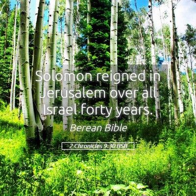 Picture 05 - 2 Chronicles 9:30 BSB - Solomon reigned in Jerusalem over all Israel - Bible Verse Picture