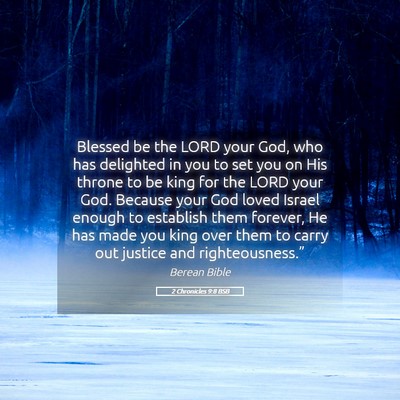 Picture 05 - 2 Chronicles 9:8 BSB - Blessed be the LORD your God, who has delighted - Bible Verse Picture