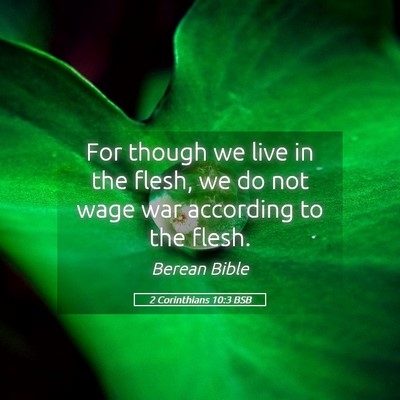 Picture 05 - 2 Corinthians 10:3 BSB - For though we live in the flesh, we do not wage - Bible Verse Picture