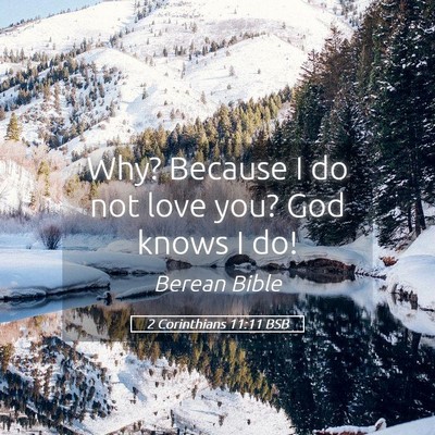 Picture 05 - 2 Corinthians 11:11 BSB - Why? Because I do not love you? God knows I - Bible Verse Picture