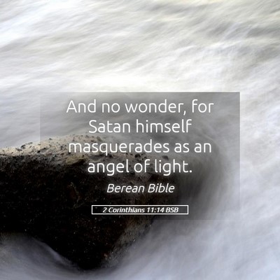 Picture 05 - 2 Corinthians 11:14 BSB - And no wonder, for Satan himself masquerades as - Bible Verse Picture