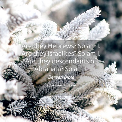 Picture 05 - 2 Corinthians 11:22 BSB - Are they Hebrews? So am I. Are they Israelites? - Bible Verse Picture