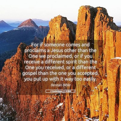 Picture 05 - 2 Corinthians 11:4 BSB - For if someone comes and proclaims a Jesus other - Bible Verse Picture