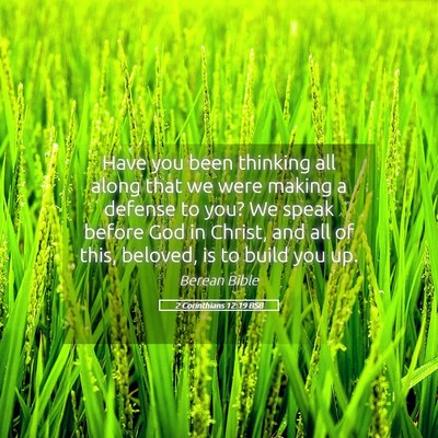 Picture 05 - 2 Corinthians 12:19 BSB - Have you been thinking all along that we were - Bible Verse Picture