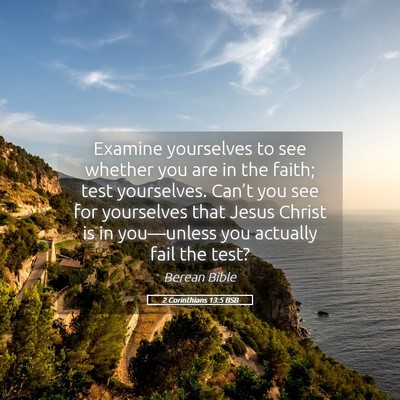 Picture 05 - 2 Corinthians 13:5 BSB - Examine yourselves to see whether you are in the - Bible Verse Picture